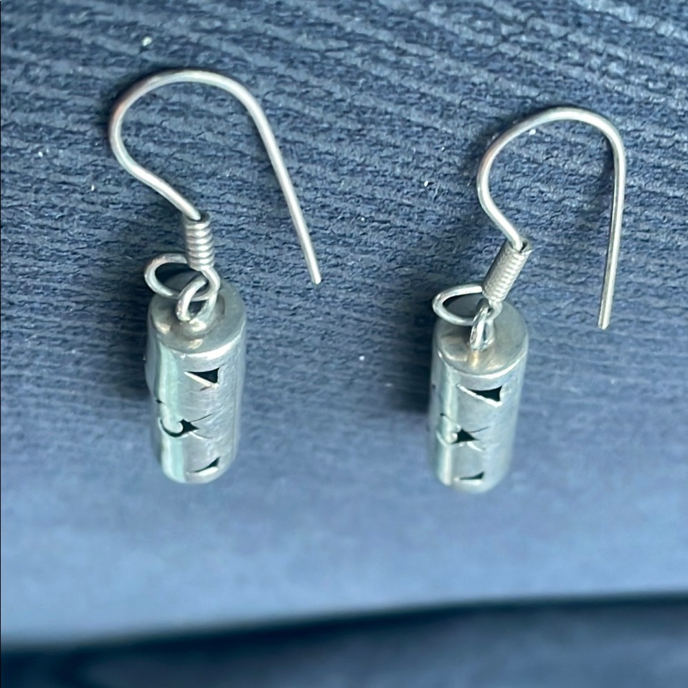 .925 Sterling DANGLY EARRINGS Mexican Silver Fine Jewelry  Vintage 1990’s - Picture 4 of 9